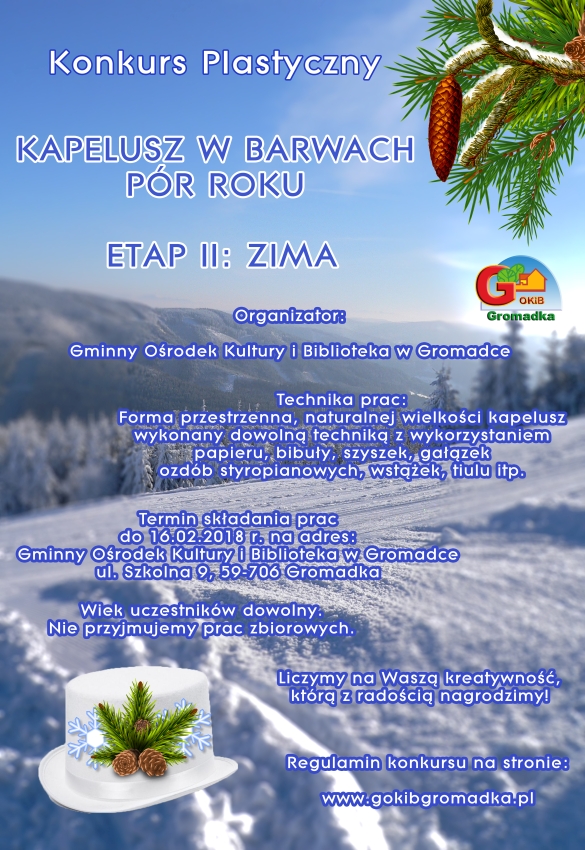 kapelusz w barwach pór roku zima