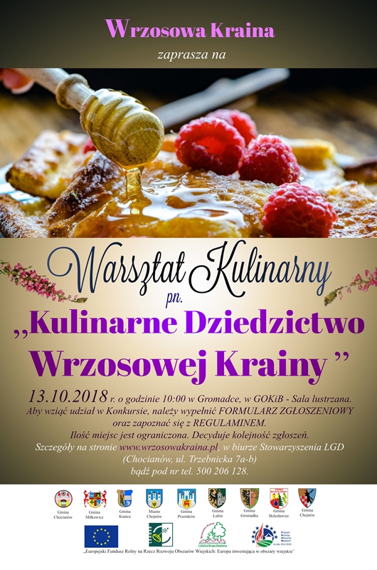 Plakat na warsztaty kulinarny - Gromadka