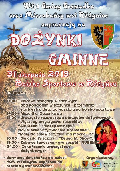 Dożynki Gminne 2019 różyniec 2