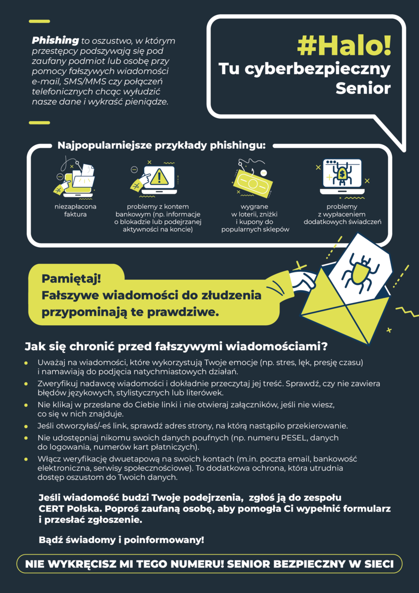 Halo Tu cyberbezpieczny Senior phishing