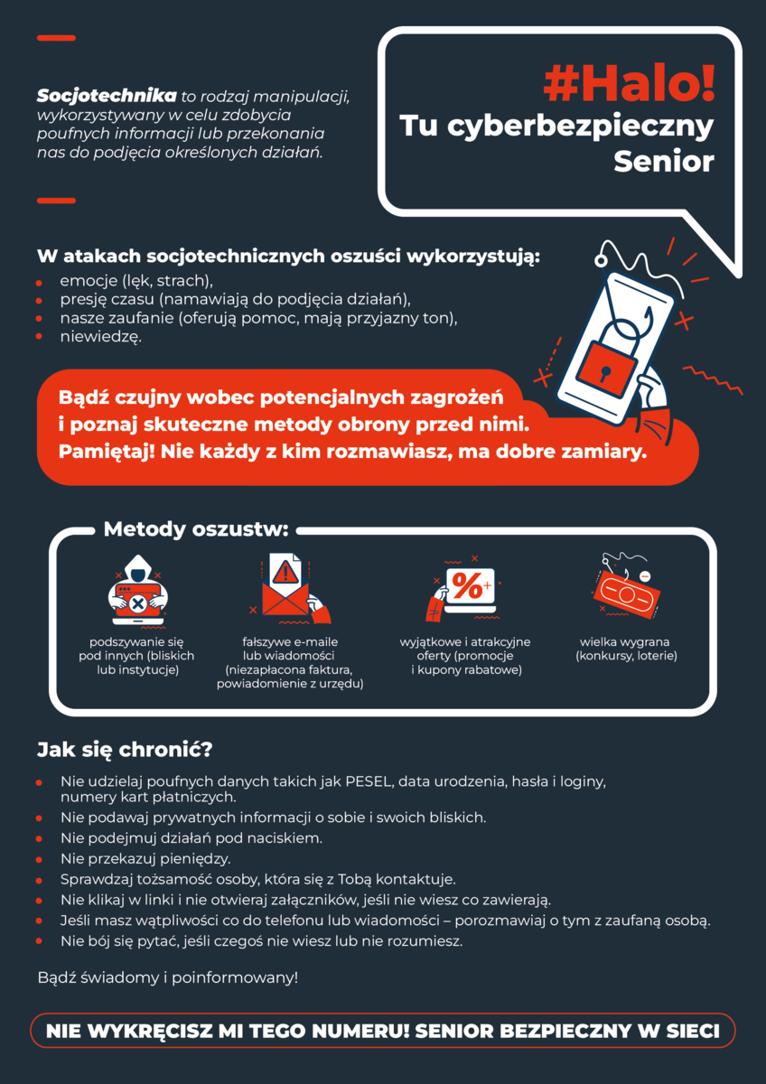 Halo Tu cyberbezpieczny Senior socjotechnika