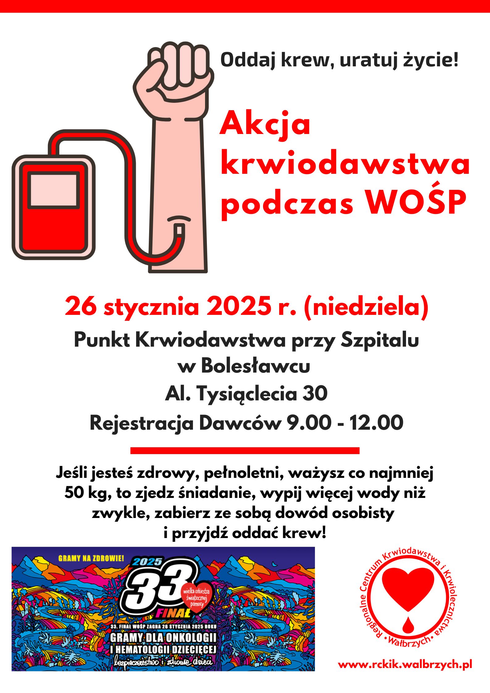 Akcja krwiodawstwa podczas WOŚP 3
