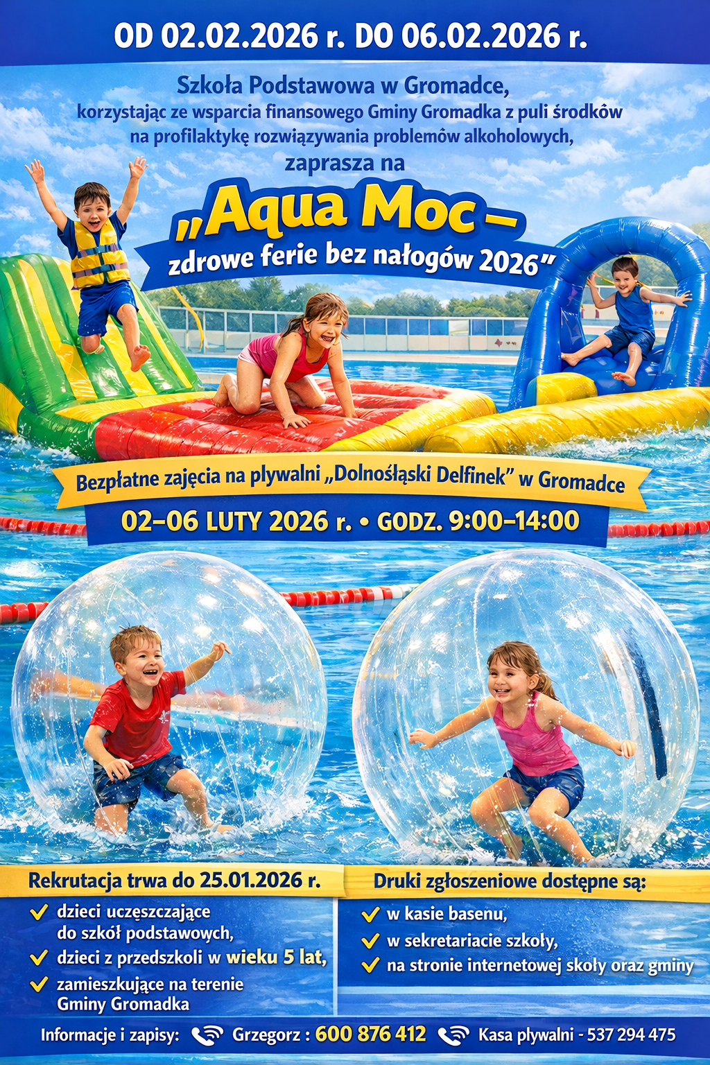 Aqua Moc  zdrowe ferie w Gromadce na gotowo