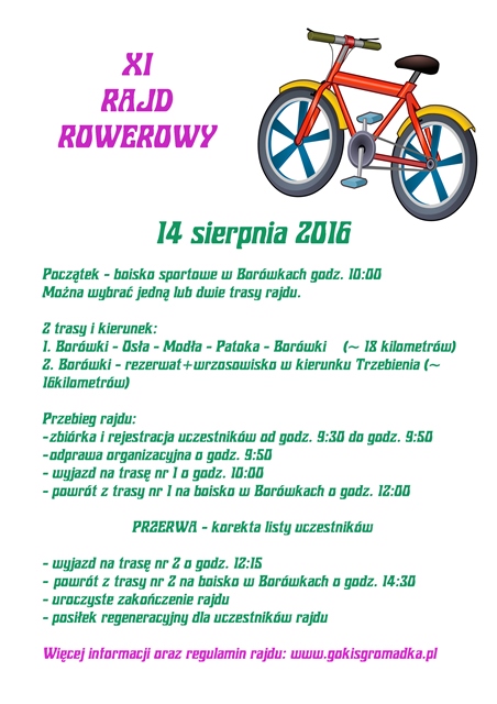 XI Rajd Rowerowy Borowki