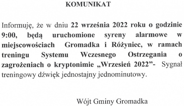 Komunikat 22.09.2022